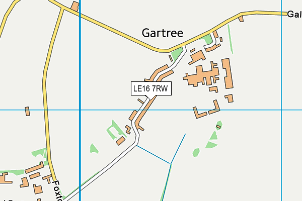 LE16 7RW map - OS VectorMap District (Ordnance Survey)