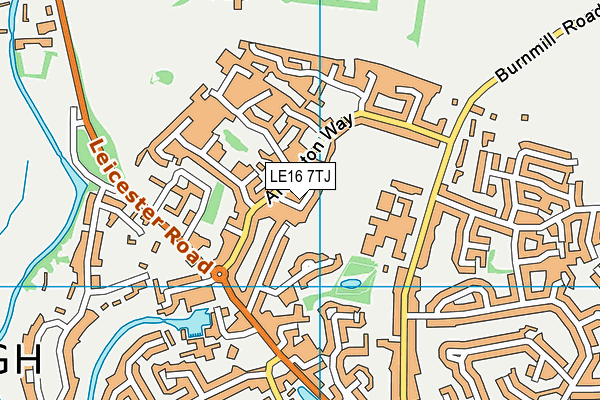 LE16 7TJ map - OS VectorMap District (Ordnance Survey)