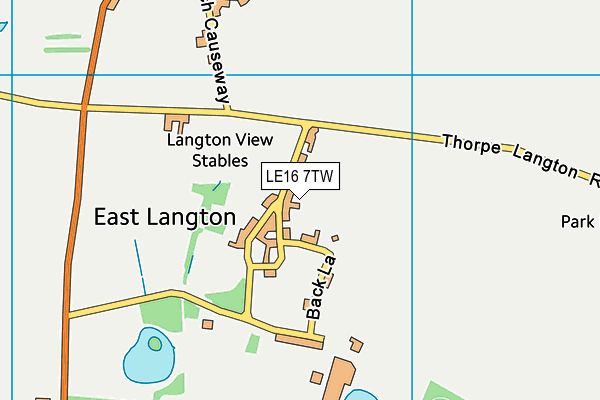 LE16 7TW map - OS VectorMap District (Ordnance Survey)