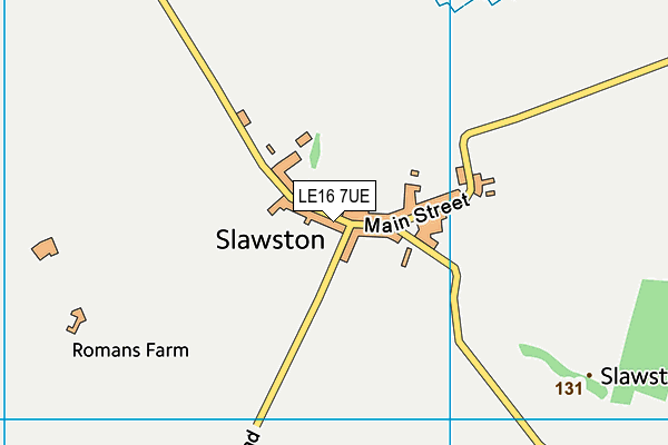 LE16 7UE map - OS VectorMap District (Ordnance Survey)