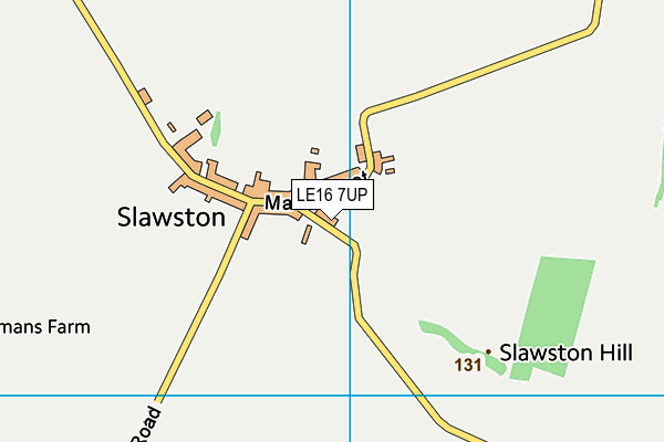 LE16 7UP map - OS VectorMap District (Ordnance Survey)