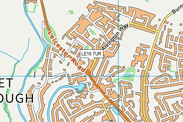 LE16 7UR map - OS VectorMap District (Ordnance Survey)