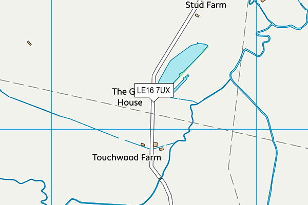 LE16 7UX map - OS VectorMap District (Ordnance Survey)