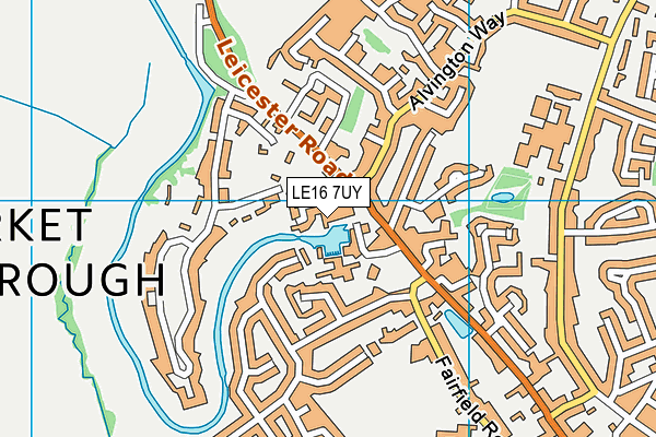 LE16 7UY map - OS VectorMap District (Ordnance Survey)