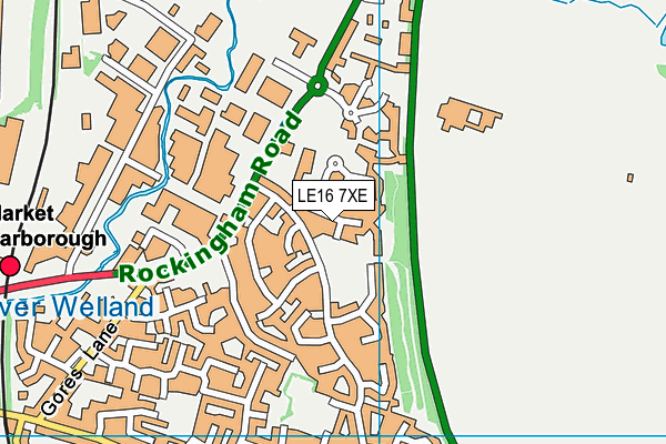 LE16 7XE map - OS VectorMap District (Ordnance Survey)