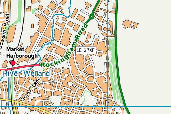 LE16 7XF map - OS VectorMap District (Ordnance Survey)