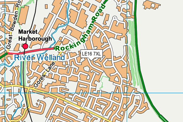 LE16 7XL map - OS VectorMap District (Ordnance Survey)