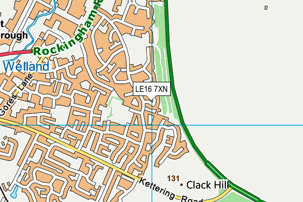LE16 7XN map - OS VectorMap District (Ordnance Survey)