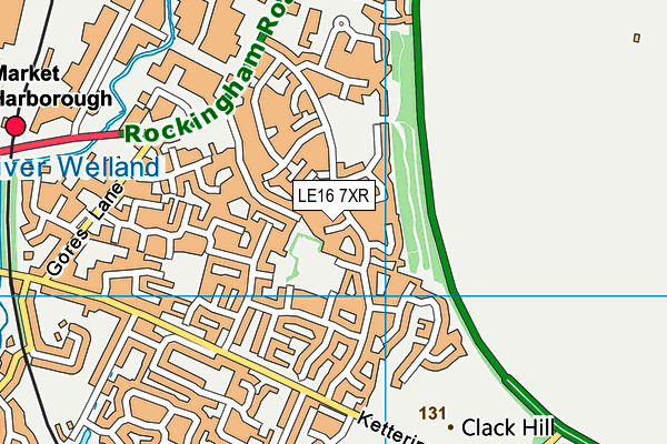 LE16 7XR map - OS VectorMap District (Ordnance Survey)