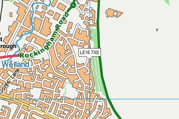 LE16 7XS map - OS VectorMap District (Ordnance Survey)