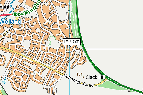 LE16 7XT map - OS VectorMap District (Ordnance Survey)