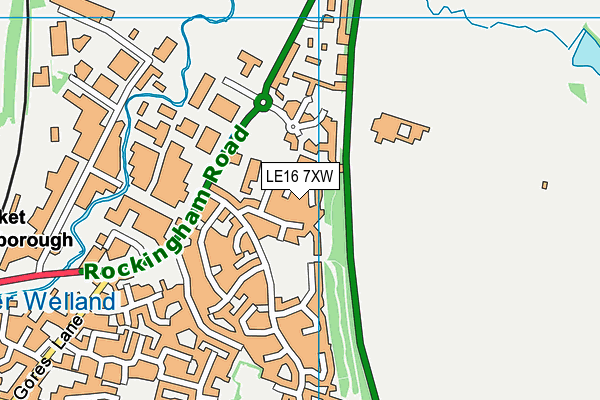 LE16 7XW map - OS VectorMap District (Ordnance Survey)