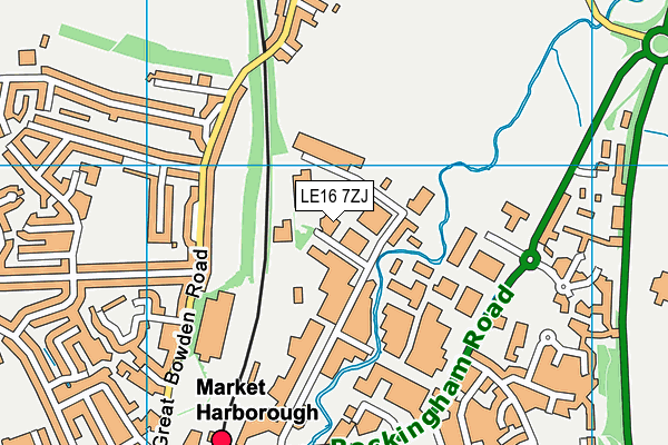 LE16 7ZJ map - OS VectorMap District (Ordnance Survey)