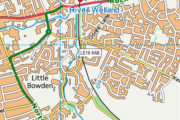 LE16 8AB map - OS VectorMap District (Ordnance Survey)