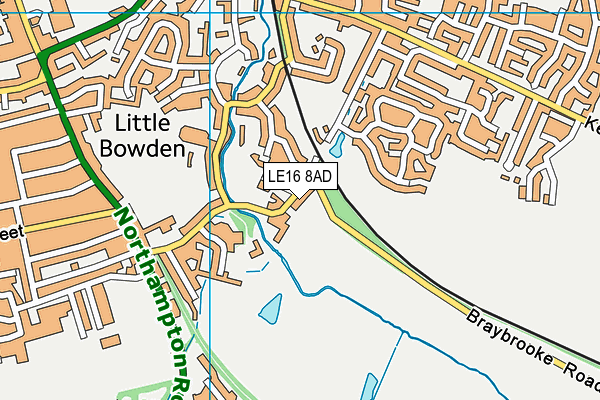 LE16 8AD map - OS VectorMap District (Ordnance Survey)