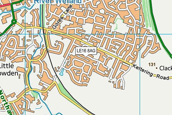 LE16 8AG map - OS VectorMap District (Ordnance Survey)