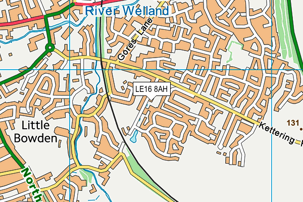 LE16 8AH map - OS VectorMap District (Ordnance Survey)