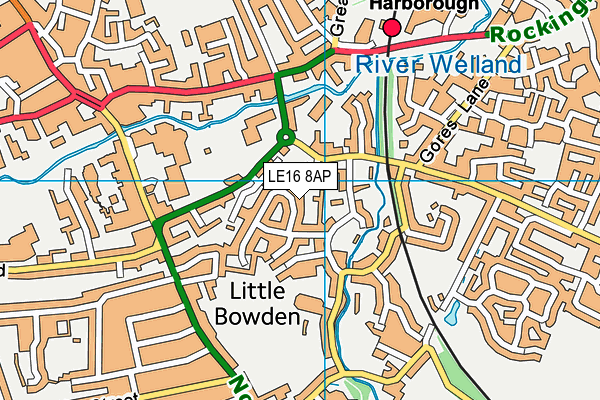 LE16 8AP map - OS VectorMap District (Ordnance Survey)