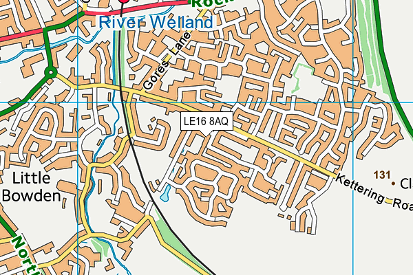 LE16 8AQ map - OS VectorMap District (Ordnance Survey)