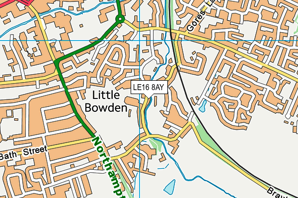 LE16 8AY map - OS VectorMap District (Ordnance Survey)