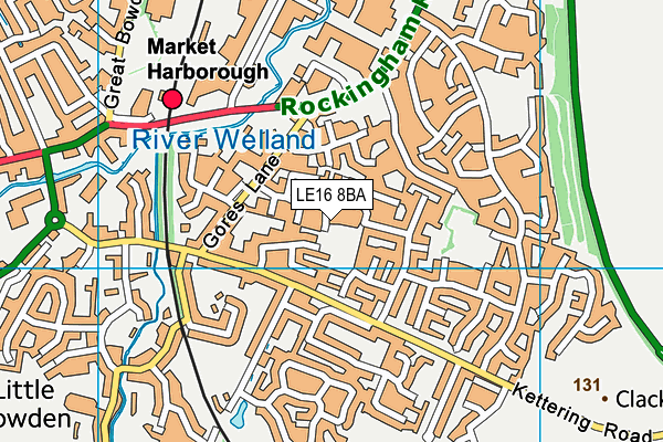 LE16 8BA map - OS VectorMap District (Ordnance Survey)