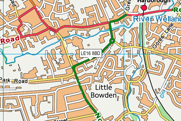 LE16 8BD map - OS VectorMap District (Ordnance Survey)