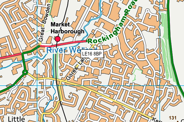 LE16 8BP map - OS VectorMap District (Ordnance Survey)