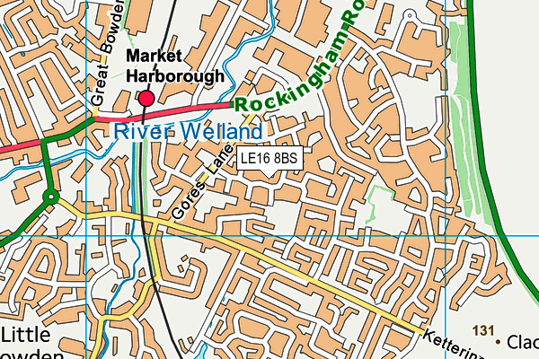 LE16 8BS map - OS VectorMap District (Ordnance Survey)