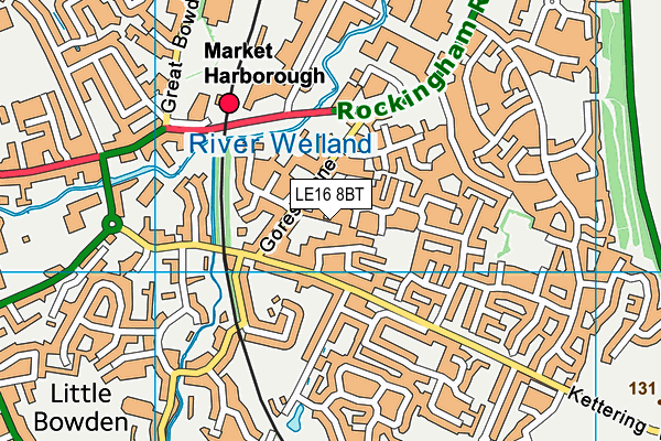 LE16 8BT map - OS VectorMap District (Ordnance Survey)