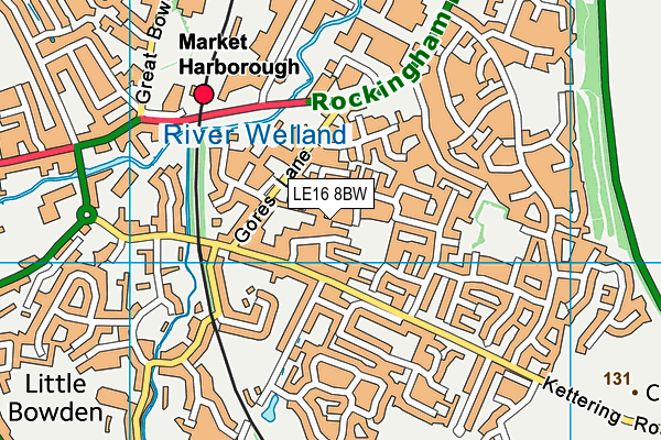 LE16 8BW map - OS VectorMap District (Ordnance Survey)
