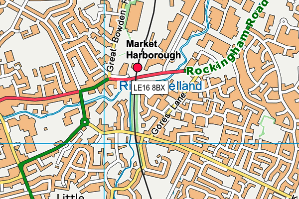 LE16 8BX map - OS VectorMap District (Ordnance Survey)