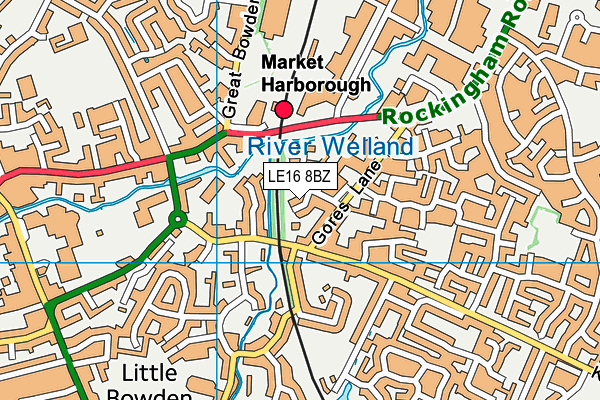 LE16 8BZ map - OS VectorMap District (Ordnance Survey)