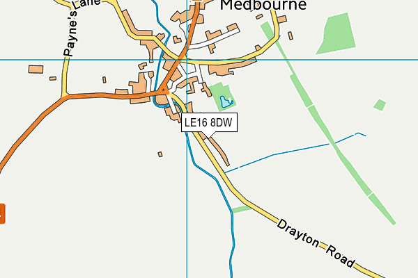 LE16 8DW map - OS VectorMap District (Ordnance Survey)