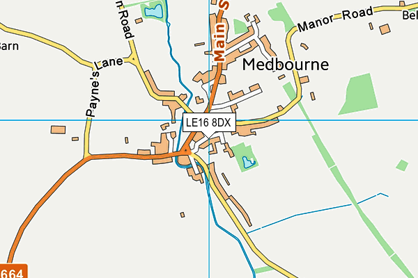 LE16 8DX map - OS VectorMap District (Ordnance Survey)