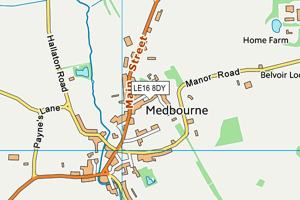 LE16 8DY map - OS VectorMap District (Ordnance Survey)