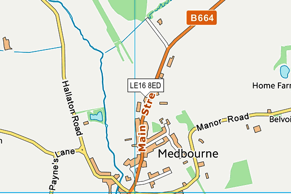 LE16 8ED map - OS VectorMap District (Ordnance Survey)