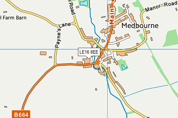 LE16 8EE map - OS VectorMap District (Ordnance Survey)