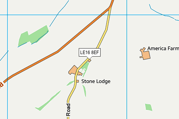 LE16 8EF map - OS VectorMap District (Ordnance Survey)