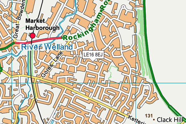 LE16 8EJ map - OS VectorMap District (Ordnance Survey)