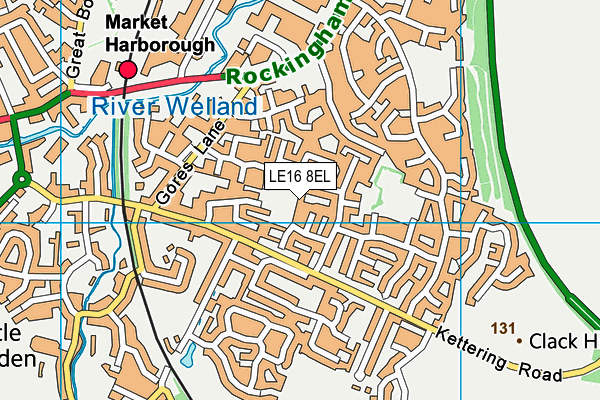 LE16 8EL map - OS VectorMap District (Ordnance Survey)