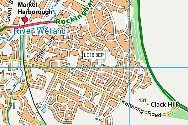 LE16 8EP map - OS VectorMap District (Ordnance Survey)