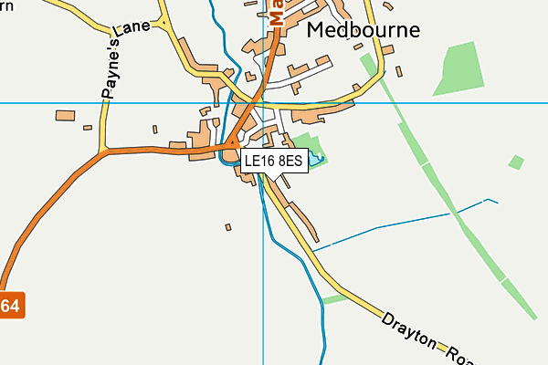 LE16 8ES map - OS VectorMap District (Ordnance Survey)