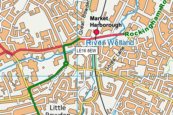 LE16 8EW map - OS VectorMap District (Ordnance Survey)