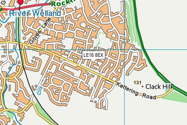 LE16 8EX map - OS VectorMap District (Ordnance Survey)