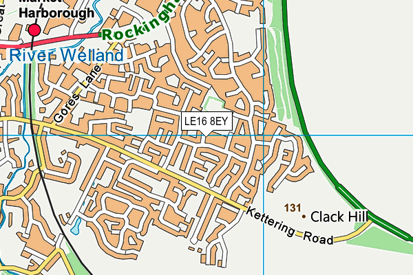 LE16 8EY map - OS VectorMap District (Ordnance Survey)