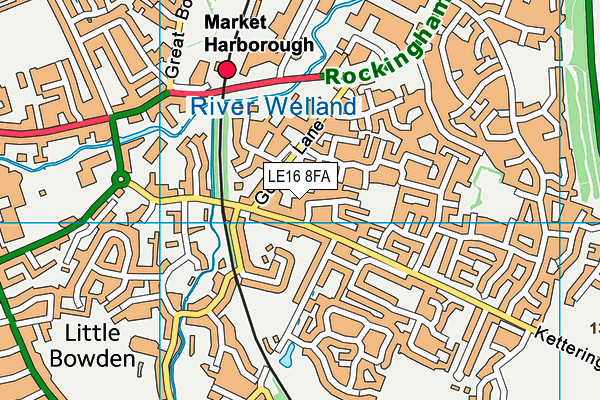 LE16 8FA map - OS VectorMap District (Ordnance Survey)