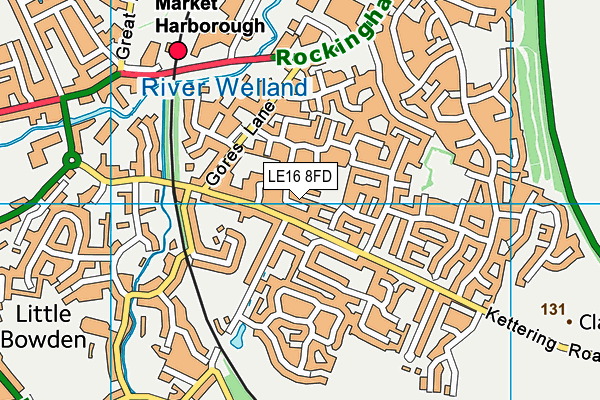LE16 8FD map - OS VectorMap District (Ordnance Survey)