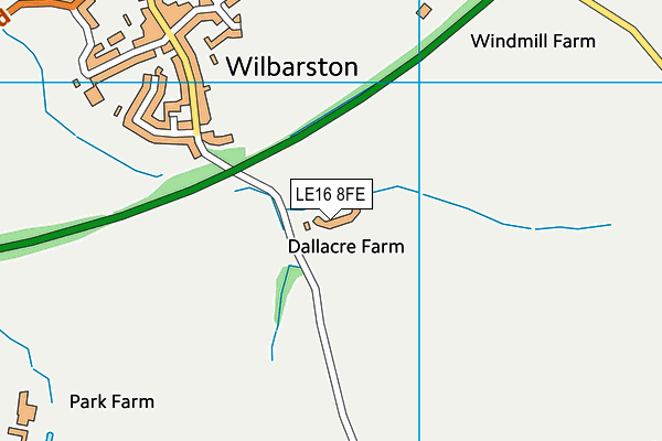 LE16 8FE map - OS VectorMap District (Ordnance Survey)