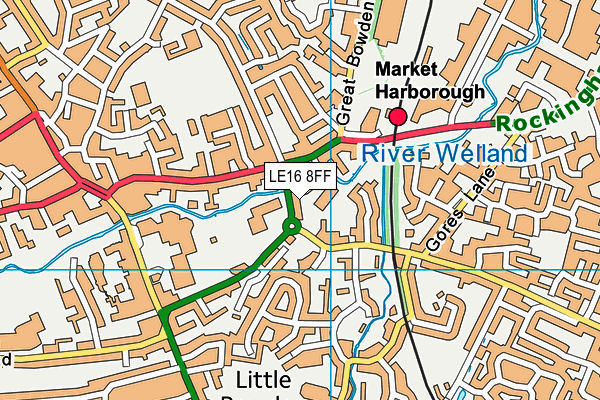 LE16 8FF map - OS VectorMap District (Ordnance Survey)