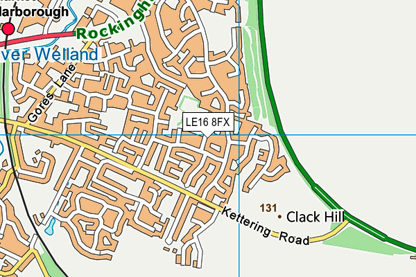 LE16 8FX map - OS VectorMap District (Ordnance Survey)